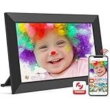 Frameo WLAN Digitaler Bilderrahmen 10,1 Zoll, HD 1280 * 800 IPS Touchscreen Elektronischer FotoRahmen mit 32GB Speicher, Auto Drehung, Einfache Weitergabe von Fotos Videos über Frameo App