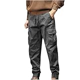 Dmmtot Kampfhose für Herren, weites Bein, Wanderhose, taktische Hose, Mehrzweckhose, mehrere Taschen, Outdoor-Hose, Camping, elegante Hose, warm, bequem, Größe M-4XL, Dunkelgrau1, 3XL