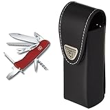 Victorinox Schweizer Taschenmesser Outrider &, Drehclip-Gürteletui, Taschenmesser Klappmesser, Accessoires, Hülle, Leder, schwarz