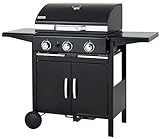 tepro Gasgrill Mayfield 3 mit 3 Edelstahlbrennern, verchromten Grillrosten (Rost-in-Rost-System), großer Warmhaltefläche, integriertem Thermometer im Deckel, Seitenablagen, Maße ca. 127 x 58 x 103 cm