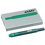 LAMY T 10 Tinte 825 – Tintenpatrone mit großem Tintenvorrat in der Farbe Grün für alle Lamy Patronenfüllhaltermodelle – 5 Stück / 1,25 ml