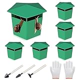 Udbrud Schneckenfallen, 6er-Set Bio Schneckenfallen mit Grabwerkzeug und Handschuhen Schneckenschutz Set ohne Chemie und Gift Bier-Schneckenfalle für Gartenerde, Gras, Pflanzenschutz
