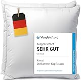 Daunenkissen 80x80 (2er Set) | Made in Germany | 3-Kammer Kopfkissen mit Daunen & Federn | Federkissen 80x80 cm | Federkopfkissen | Kopfkissen Daunen 80x80 | Kissen Daunen