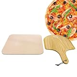 Dovxk Pizzastein für den Ofen, Pizza-Grillstein - Pizzastein-Set mit Schälpaddel aus Holz - Backzubehör, 15 x 12 Zoll Cordieritstein zum Grillen, Pizza, Brot, Kuchen