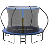 Safly Fun Pumpkin Shape Trampolin Outdoor Ø 366 cm with Montagezubehör, Trampolin Kinder, Bodentrampolin, Die Maximale Tragfähigkeit Beträgt 150 kg, Für Erwachsene, Kinder und Familien