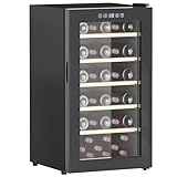 HOMCOM Weinkühlschrank Kompressor 41 Flaschen 91L Getränkekühlschrank, Flaschenkühlschrank 5-20°C mit Verstellbar Regal, Touchscreen, Glastür, LED-Beleuchtung, Schwarz