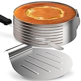 Menz Tortenzubehör - 3-teiliges Set Torten Schneidehilfe aus Edelstahl, praktisches Kuchenschneidehilfe Set mit Tortenboden Schneidehilfe Ring, Konditormesser, Tortenheber