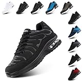 Hitmars Turnschuhe Herren Damen Sneaker Laufschuhe Air Luftpolster Sportschuhe Joggingschuhe Running Sport Schuhe Leicht Atmungsaktiv Fitness Outdoor Schwarz EU 43