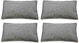 Sensalux Sitzkissen für Bierbänke, Sitzpolster aus robustem Nadelfilz, besonders rückstellkräftig, hoher Sitzkomfort, Bierbankkissen, Grau 4er Pack