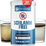 Teicher Teichschlamm Entferner Schlammfrei - Natürliche Teichreinigung mit Sauerstoff | Teichschlammentferner Teich | WOW-Effekt in 30 Min | Made in Germany