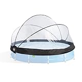 EXIT Toys Pool Dome 12ft/360cm/142, Transparent, Faltbar, geeignet für runde oberirdische Schwimmbecken mit einem Durchmesser von 360-370cm, inkl. Befestigungsband