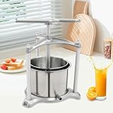 DMBBSAPBSH Obst-Weinpresse, Obst- und Weinpresse, manuelle Weinpresse, Obstmühle, doppelte Edelstahlfässer, manuelle Pressmaschine mit T-Griff