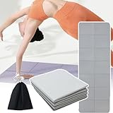 Doppelseitige, Rutschfeste Fitnessmatte, Reise-Yogamatte, Zusammenklappbare Aufbewahrung (183 × 61 × 0,4/0,6 Cm), Kettenmuster+Wellenmuster, Stoßdämpfung Und Rückprall, Zum Dehnen ,183*61*0.6cm,Grey