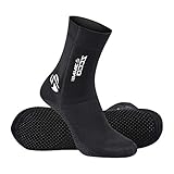 ZCCO Premium Neopren-Socken, 3 mm Wassersocken für Tauchen, Schnorcheln, Strand, Surfen, Schwimmen, Segeln (schwarz, S)