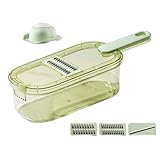 Gemüsehobel – Bequemer manueller Gemüseschneider | Einfach zu bedienende Gemüsehobel | Multifunktionaler Gemüseschneider mit 1,5 Liter Behälter für Co