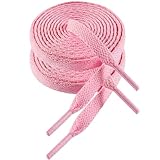 VSUDO 120 cm Schnürsenkel Pink, 8mm Breite Flach Schnürsenkel Rosa, Pink Sneaker Shoelace, Ersatz Pink Schnürsenkel für Frauen oder Männer (1 Paar-Rosa-120cm)