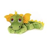 Habibi Plush Wärmekissen/Stofftier f. Kinder und Erwachsene – 1814 Glückdrache grün mit Hirsefüllung, Wärmekuscheltier zum Erwärmen in der Mikrowelle/Backofen, ideal auch für Babys