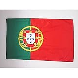 Portugiesische Flagge aus leichtem Polyester mit Hülle, farbecht, lebendige Farben, 150 x 90 cm, Portugal-Flagge, 90 x 150 cm