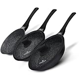 ZWIEGER Aluguss Pfannenset mit Deckel – 5-teiliges Pfannenset Induktion: Bratpfanne 28 cm und 24 cm mit Deckeln, kleine Pfanne 20 cm, für alle Herdarten geeignet – Antihaft, PFOA- & PFOS-frei