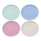 4er Set Snack Teller, Teller unzerbrechlich Brotteller Vielseitig Speiseteller für Häppchen Salat Brot Desserts Essteller im Picknickkorb, bei Ausflügen Frühstücksteller Durchmesser 15cm
