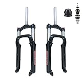 CDHPOWER Fahrrad 61 x 10,2 cm Fat Federgabel 61 cm Fat 10,2 cm Reifen mit 3,8 cm Headset-Kombination, Einzelschulter, Scheibenbremse, schwarz, manuelle Steuerung, Fahrradgabel