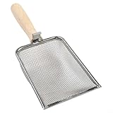 Pumixiy Gartensieb aus Edelstahl mit Holzgriff zum Sieben von Kompost und Blumenerde, 7 Größen Maschen-Set (1 mm-5 mm), leicht und rostfrei (1,5 mm)