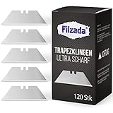 Filzada® 120x PROFI Trapezklingen für Teppichmesser - Ultra scharfe Teppichmesser Klingen - 0,6 mm stark