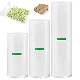 Vakuumbeutel Lebensmittel, Vakuumierbeutel für alle Vakuumierer, Rollen Vakuumierbeutel, 3PCS 12/15/20 x300cm Vakuum-Beutel für Vakuumiergerät Sous Vide Einschweißfolie