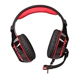 STOBOK Gaming Kopfhörer mit LED Over Ear Design Einstellbare Lautstärke Rauschunterdrückungsmikrofon Ergonomischer Komfort für Stundenlanges Streaming Kompatibel