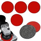 6 Stück Filz Polierpad, 125mm Polierfilz Waschbar Polierscheibe Auto Polierpads Klett Polieraufsatz Kompatibel mit Bosch Exzenterschleifer für Autopolitur Holz Lack Corian Boot