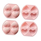 IMIKEYA 4 Stück Teiliges Silikon Herz Backform Fach Madeleine und Biscuit Backform Antihaft Mehrzweck Fondant Tortenform Bpa Frei für Kuchen und Schichtkuchen Backen Zuhause und Profi