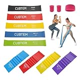 Fitnessbänder 9er-Set, 100% Latex Fitnessband 5er, TPE Fitnessband 4er, Resistance Bands Widerstandsbänder Gymnastikband Ideal für Muskelaufbau Pilates Yoga Krafttraining Physiotherapie A