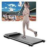 Raceable Walking Pad leise, Lacuffy Laufband für Zuhause Max 136 kg mit LCD-Anzeige und APP, Laufband Schreibtisch mit Training Couses und AI Traininging
