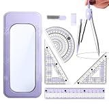 Geometrie-Lineal-Set | Winkelmesser und Zirkel-Set zum Zeichnen, Messwerkzeuge, Schulbedarf für Zeichnen, Studium, Kunstdesign, Skizzieren, Ingenieurwesen, Zeichnen, Klassenzimmer, College