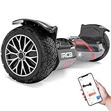 RCB 8,5 Zoll All Terrain Hoverboard mit LED Lichtern, SUV Hoverboard mit Bluetooth-Lautsprecher und App,Balancing Scooter für Kinder und Erwachsene