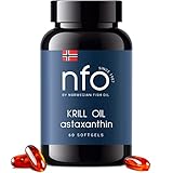 NFO OMEGA 3 KRILL OIL Astaxanthin [60 Kapseln] Hergestellt in Norwegen Hochdosiert Krillöl, mit Fischöl und hochdosiertem EPA & DHA als Astaxanthin & Phospholipide Komplex aus Wildfisch und Krill