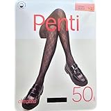 PENTI Plaid Tartan Muster Mode Tight I Schwarz Farbe I 2 Größe (S–M/L-XL) I 50 Den, Schwarz , L/X-Large