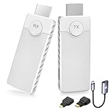 Drahtloser HDMI-Sender und -Empfänger,Plug& Play,Drahtloser Adapter, HDMI-Funkübertragung unterstützt Video-Streaming von Laptop zu HDTV/Projektor(weiß)