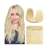 Haarverlängerungen, Gebleichte blonde Echthaar-Extensions, 16-26 Zoll, glattes Remy-Haar,für Frauen(24 inch)