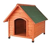 TRIXIE wetterfestes und frei justierbares Hundehaus 'natura Hundehütte Cottage Satteldach, S–M: 71 × 77 × 76 cm, braun'- 39530