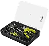 goobay Handwerkzeug-Set 26-teilig mobiles Werkzeugset für Heimwerkerarbeiten und unterwegs - 2 Schraubendreher, Bitsatz, Schraubenzieher mit Bithalter, Kombizange 6“ und Latthammer im Werkzeugkoffer
