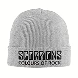 UGJFDKK Strickmütze Skorpione Rockband für Frauen Männer Skullies Beanies Wintermützen Häkelmützen Sportgeschenk Sportgeschenk