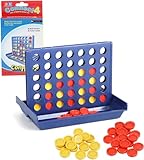 DERAYEE 4 gewinnt,Reise- und Taschenspiele,Brettspiel,Vier Gewinnt Spiel für Kinder，2 Spieler ab 6 Jahren（Blau）