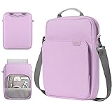 TiMOVO 9-11 Zoll Tablet Sleeve Tasche mit Schulterriemen für iPad 11 Zoll A16 2025, iPad 10,9'/10,2', Galaxy Tab A9+/A9 Plus 11', Aprikose Blume