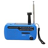 AM/FM/SW1/SW2 Notfallradio, Batteriebetriebenes Radio, Rote Lichter, Blinkende Sirene, Solarradio für die Neuesten Nachrichten, Talkshows, Musik (Blue)