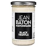 JEAN BÂTON - Mayonnaise Black Truffle | Cremige Mayonnaise mit echtem schwarzem Trüffel. Trüffel Mayonnaise perfekt für Steak, Sandwiches und Pommes | Glutenfreie Trüffel Mayo | Inhalt: 245ml