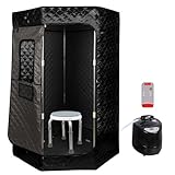 OHMG Dampfsauna und Kabine, 3 l, 1000 W, tragbares Sauna-Zelt, faltbar, isoliert, vierlagig, Dampfgenerator für Sauna, Entgiftung, Körpertherapie