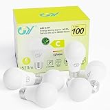 GY E27 LED Kaltweiss Lampe 9.5W 6500K 1521 Lumen Kaltweiß Leuchtmittel,A60 Energiesparlampe 100W Halogenlampe ersetzt,Nicht Dimmbar LED Birnen,6 stück [Energieeffizienzklasse C]