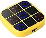 Tic Tac Toe Bolt Game 4-in-1 Handheld Spielkonsole Klassisches Lernspielzeug Tragbare Spielkonsole für unterwegs Vier Spielmöglichkeiten zur Auswahl Geburtstagsgeschenke für jedes Alter(Gelb)