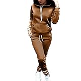 Damen Tracksuit Langarm Baumwolle Zweiteiler Trainingsanzug Rundhalsausschnitt Einfarbig Locker Sport Set Pullover Hausanzug Damen Baumwolle Kuschelig Sale Musselin Set Große Größe 2 Teiler Loungewear